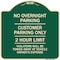 Signmission No Overnight Parking Customer Parking 2 Hour Limit Violators Towed Ve Alum, 18" x 18", G-1818-23838 A-DES-G-1818-23838 - alternate 1